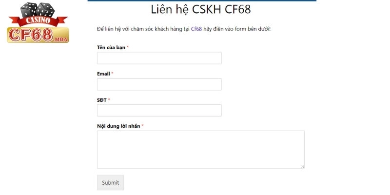 Liên Hệ CF68 - Chia Sẻ Các Phương Thức Hỗ Trợ Nhanh Chóng