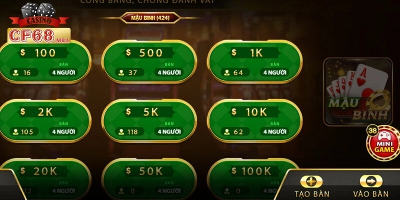 Mậu Binh CF68 - Tựa Game Bài Ăn Khách Số 1 Thị Trường